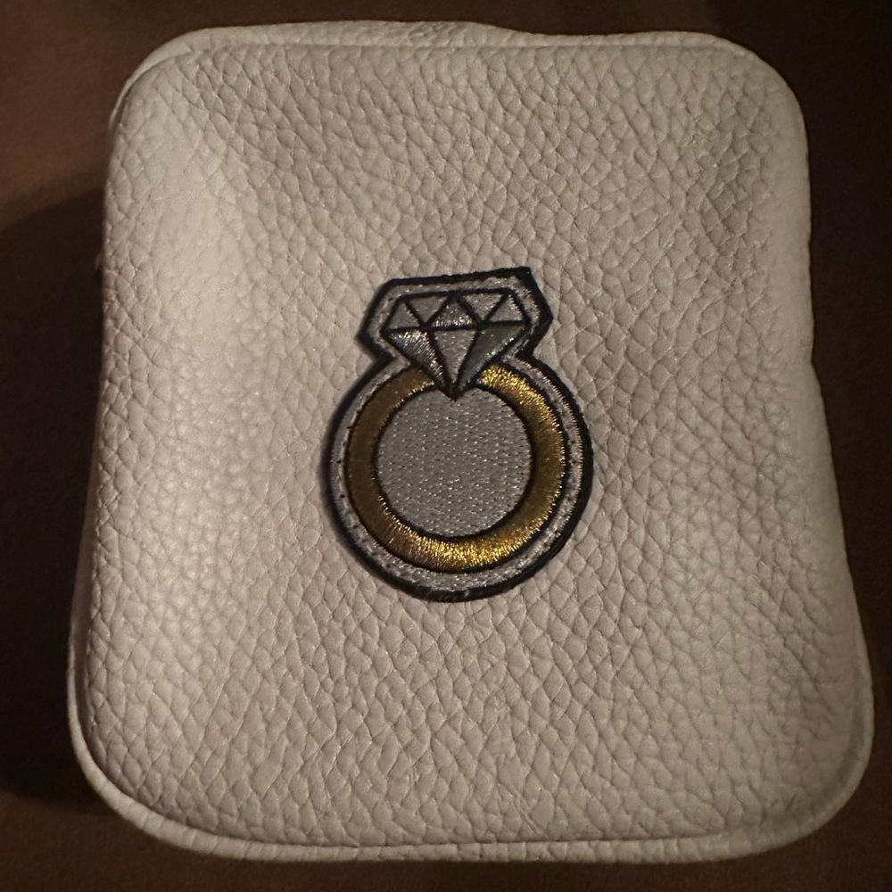 Stoney Clover Lane White Pebbled Mini pouch